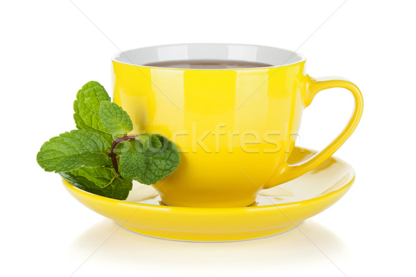 Amarelo de isolado branco café Foto stock © karandaev