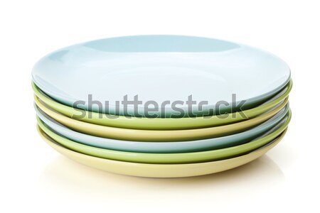 Colorato lastre isolato bianco alimentare sfondo Foto d'archivio © karandaev