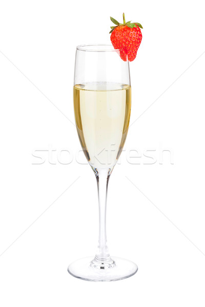 Champagne glass with strawberry Stock photo © karandaev