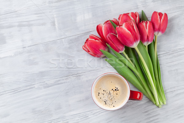Foto stock: Rojo · tulipán · flores · ramo · Pascua