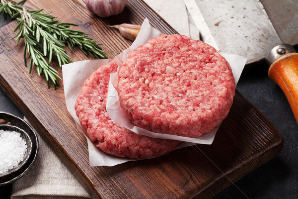 Ruw rundvlees vlees ingrediënten grill Stockfoto © karandaev