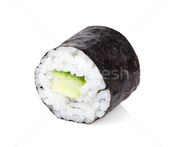 Stok fotoğraf: Sushi · maki · salatalık · yalıtılmış · beyaz · gıda