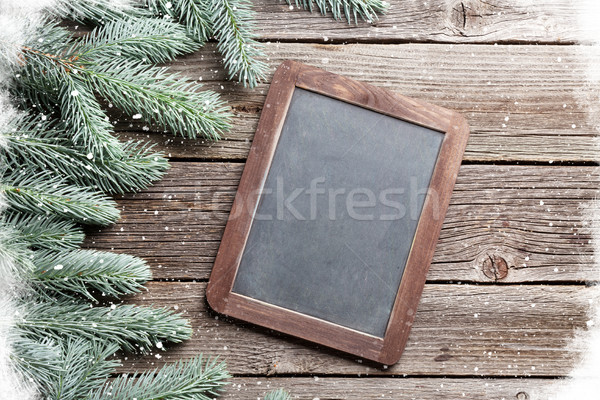 Karácsony fenyőfa hó iskolatábla copy space textúra Stock fotó © karandaev