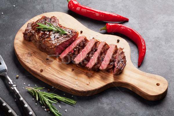 Grilled sliced beef steak Stock photo © karandaev