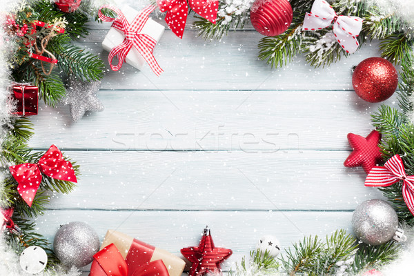 Zdjęcia stock: Christmas · śniegu · dekoracji · górę