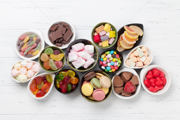 Colorat dulciuri bomboane top vedere Imagine de stoc © karandaev