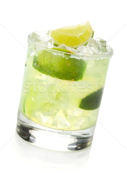 Stockfoto: Klassiek · cocktail · zout · rand · geïsoleerd · witte