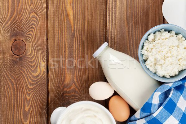 Crema agria leche queso huevo yogurt Foto stock © karandaev
