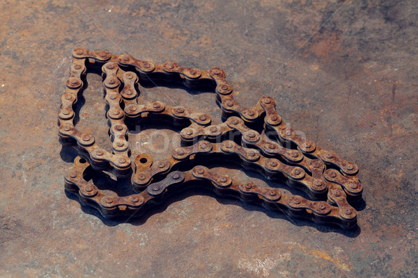 Rdzy łańcucha metal pracy ławce starych Zdjęcia stock © karandaev