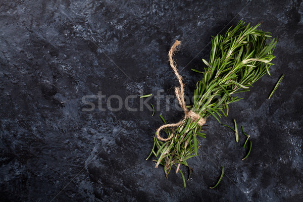 Rozmaring gyógynövény köteg kő felső kilátás Stock fotó © karandaev