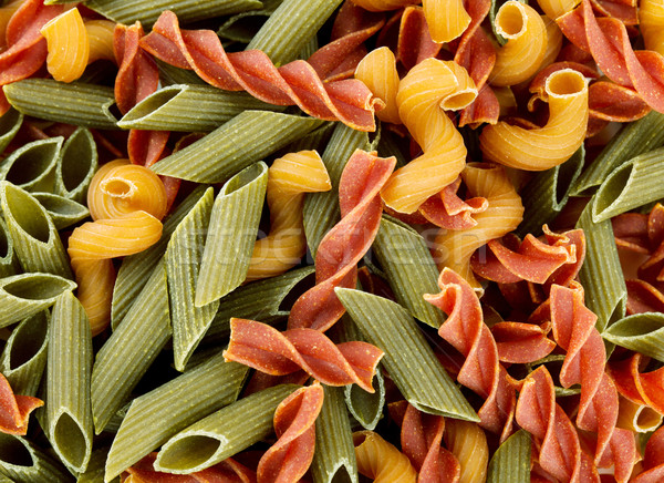 Pasta Essen Hintergrund rot gelb Stock foto © karandaev