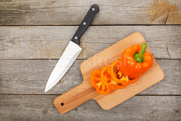 Sliced bell pepper on cutting board Stock photo © karandaev