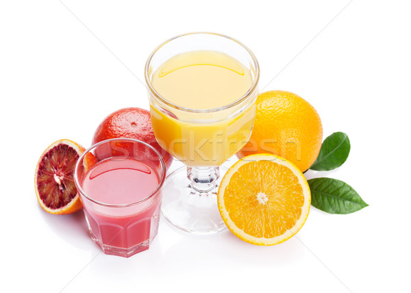Fresh ripe citruses and juice Stock photo © karandaev