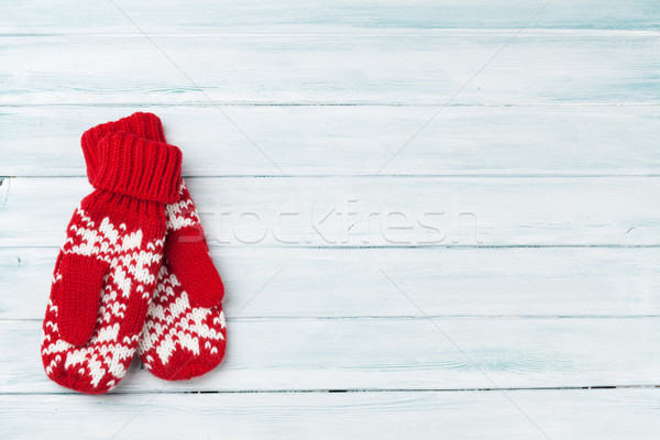Noel ahşap eldiveni üst görmek bo Stok fotoğraf © karandaev