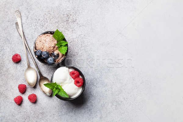 Ice cream with berries Stock photo © karandaev