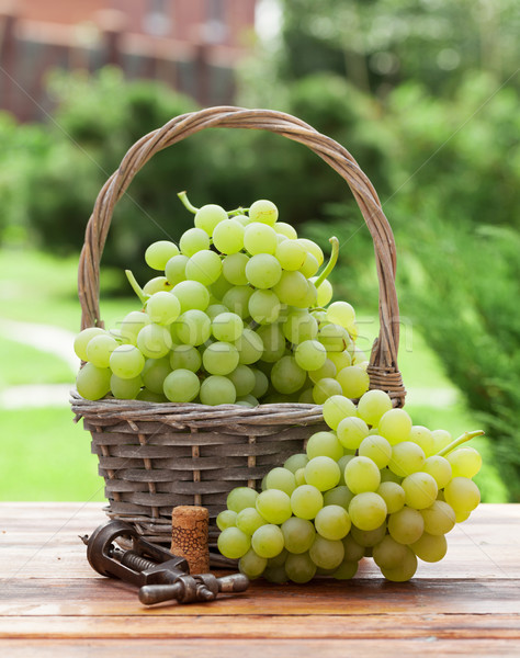 White grape basket Stock photo © karandaev