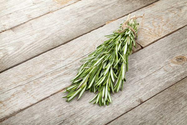 Stockfoto: Rosmarijn · bos · houten · tafel · exemplaar · ruimte · natuur · blad