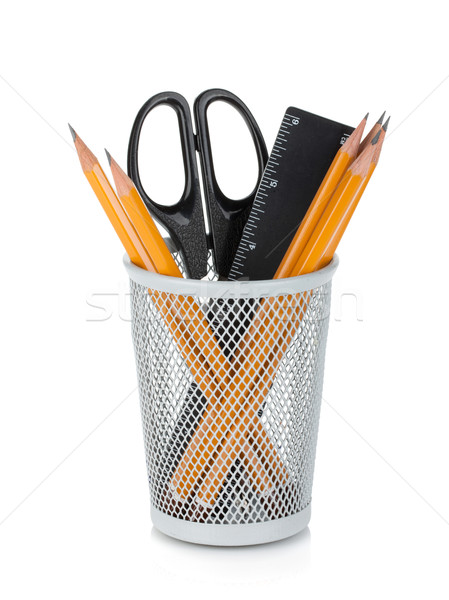 Pencils, ruler and scissors Stock photo © karandaev