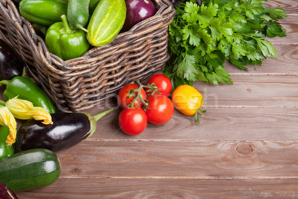 Fresh farmers garden vegetables and herbs Stock photo © karandaev