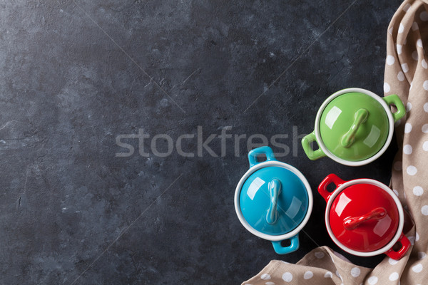 Kolorowy kamień tabeli górę widoku kopia przestrzeń Zdjęcia stock © karandaev