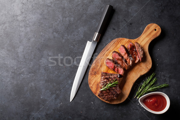 Grilled striploin steak Stock photo © karandaev