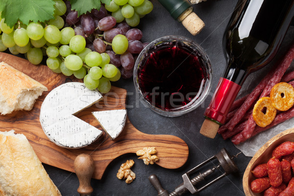 вино винограда сыра красный белое вино Сток-фото © karandaev