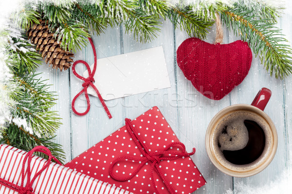 Christmas houten tafel top geschenk Stockfoto © karandaev