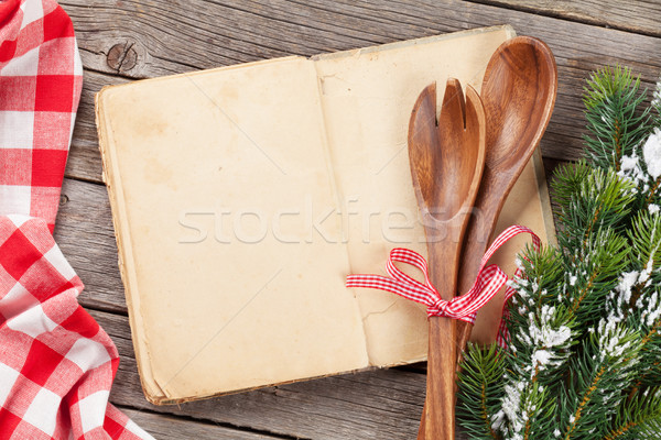 Cook book and utensils Stock photo © karandaev