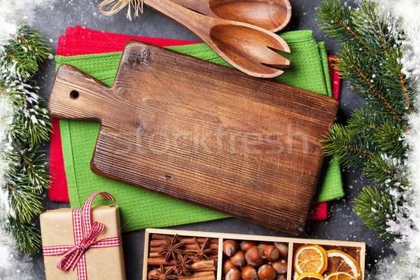 Christmas food decor and cooking utensils Stock photo © karandaev