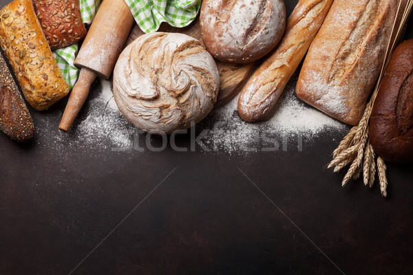 различный хлеб доске Top мнение пространстве Сток-фото © karandaev
