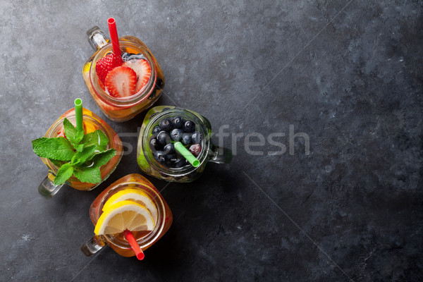 新鮮な レモネード 夏 果物 液果類 jarファイル ストックフォト © karandaev