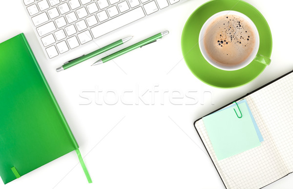 Grünen Kaffeetasse Bürobedarf weiß Business Stock foto © karandaev