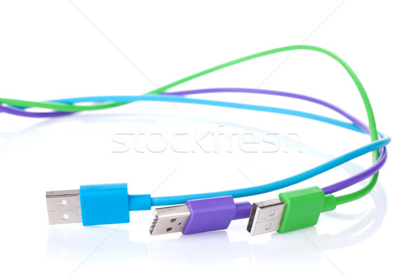 Farbenreich Computer Kabel isoliert weiß Baum Stock foto © karandaev