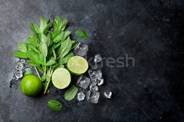 Mint, lime and ice Stock photo © karandaev