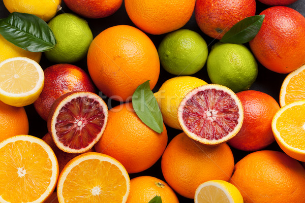 Fresh ripe citruses. Lemons, limes and oranges Stock photo © karandaev