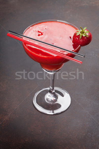 Strawberry margarita cocktail Stock photo © karandaev