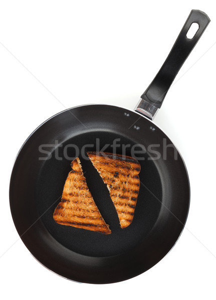 Toast on frying pan Stock photo © karandaev