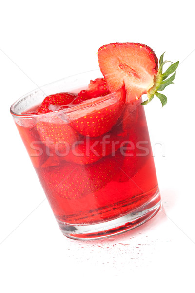 Erdbeere Wodka Cocktail Sammlung isoliert weiß Stock foto © karandaev