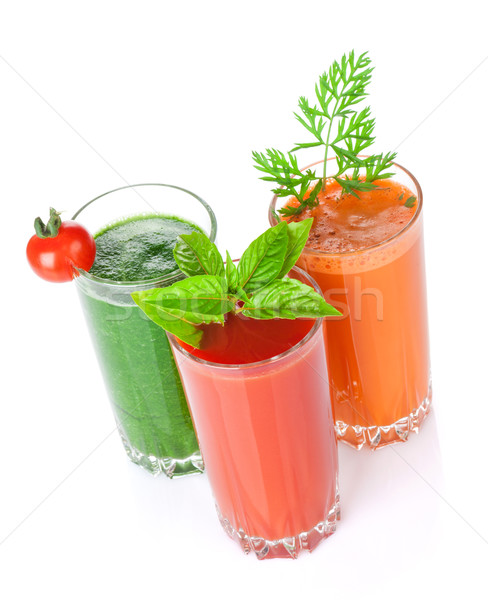 Stockfoto: Smoothie · tomaat · komkommer · wortel · geïsoleerd