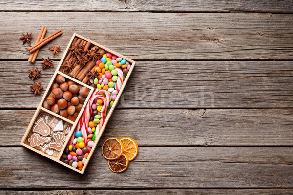 Christmas food decor and gingerbread cookies Stock photo © karandaev