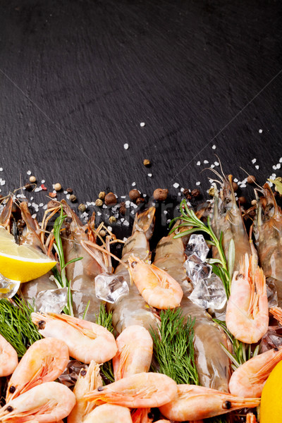 Fresh prawns with spices Stock photo © karandaev