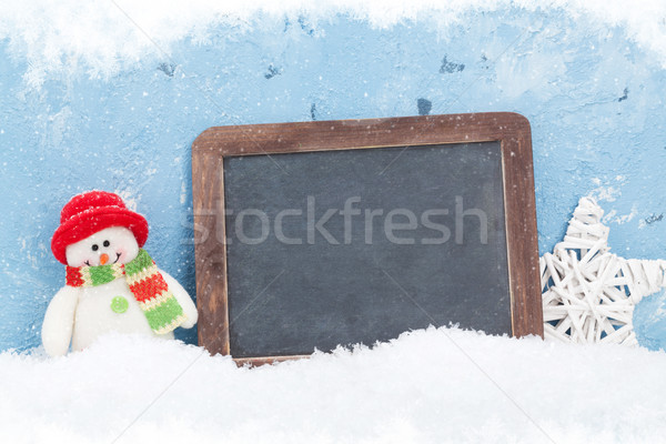 Natal quadro-negro boneco de neve decoração ver cópia espaço Foto stock © karandaev