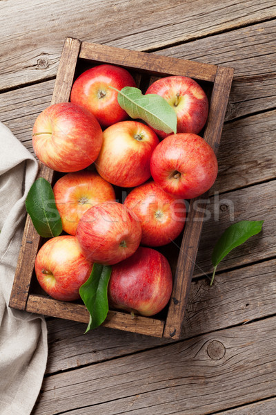 Stockfoto: Rood · appels · houten · vak · rijp · top