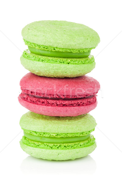 Сток-фото: красочный · macarons · изолированный · белый · фон · цвета