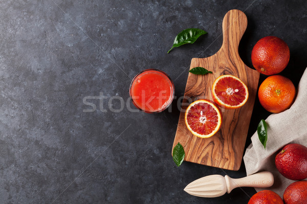 Fresh citruses and juice Stock photo © karandaev