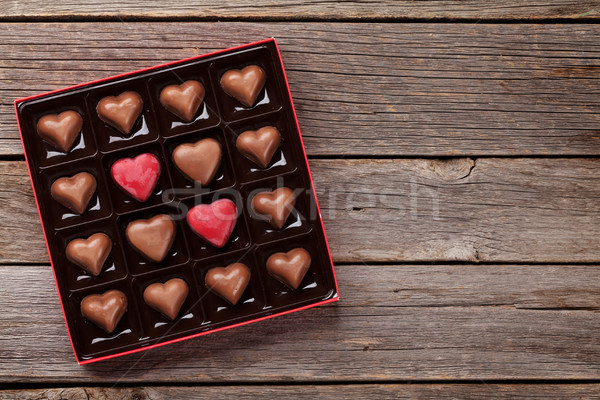 Heart shaped chocolate in box Stock photo © karandaev