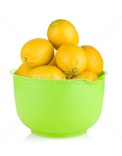 Fresh ripe lemons in a bowl Stock photo © karandaev