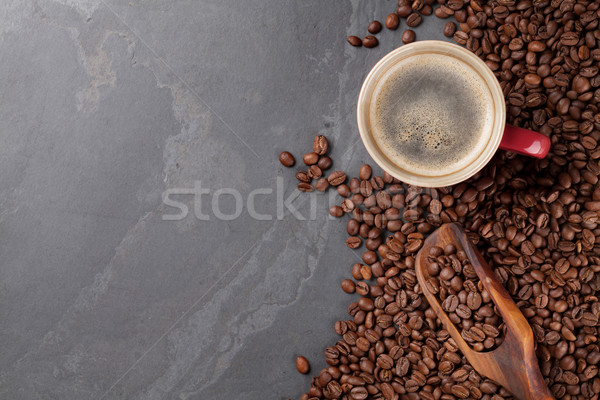 Coffee cup and beans Stock photo © karandaev