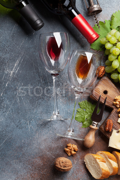 вино винограда сыра хлеб орехи Top Сток-фото © karandaev