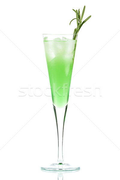 Mint Champagne alcohol cocktail with rosemary Stock photo © karandaev